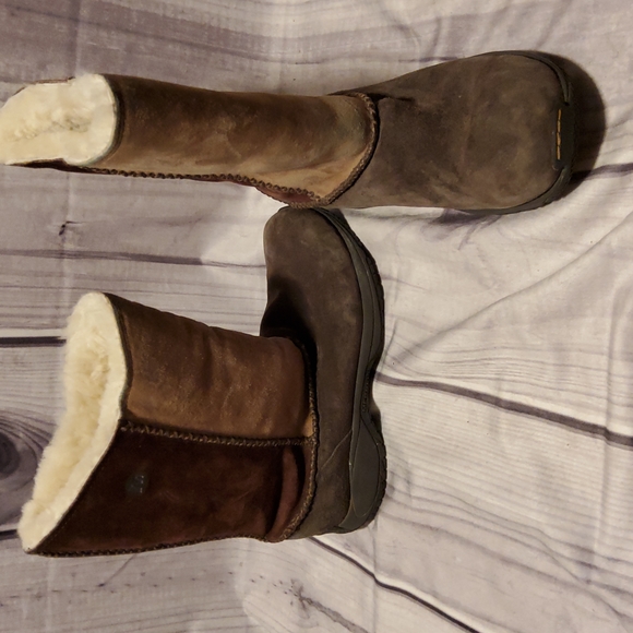 Merrell 8 Women’s Encore Stitch Boot Espresso Brown Leather Shearling … - Picture 1 of 7